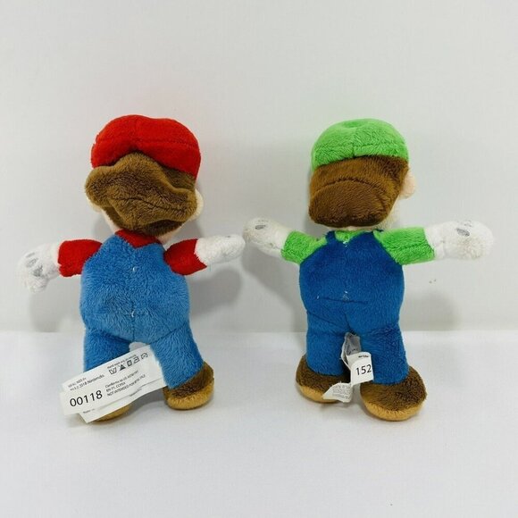 Nintendo Super Mario Luigi Plush Toy Set Brothers Twins Men Red Green Video Game - Picture 3 of 12